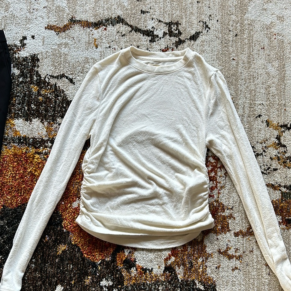 Madewell Brushed Jersey Ruched Long-Sleeve Tee